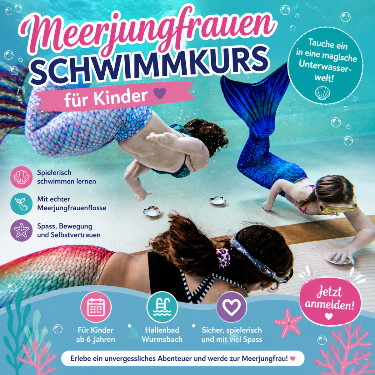 Meerjungfrauen Schwimmkurse